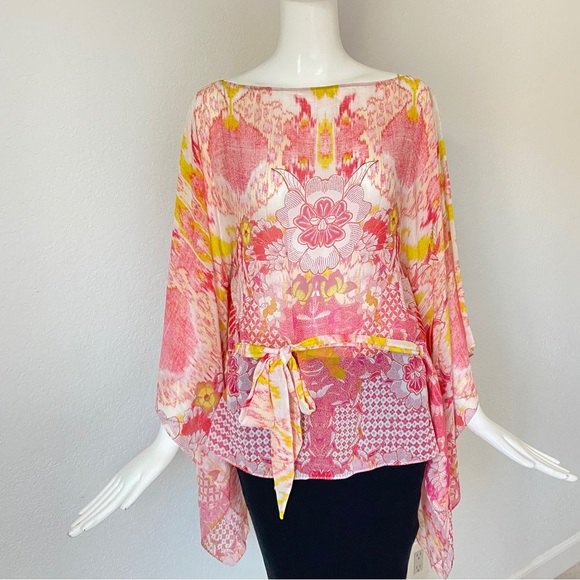 Roberto Cavalli Silk Floral Print poncho Blouse - Picture 13 of 16